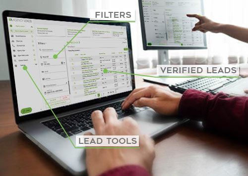 screenshot Agency Leads software platform features