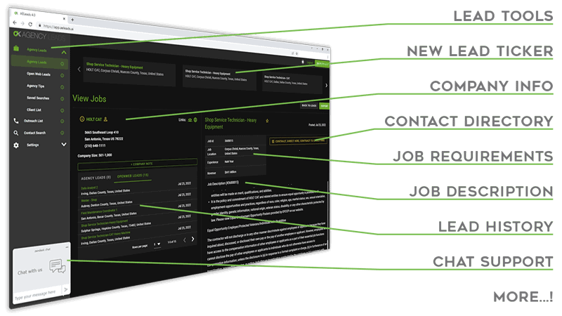 Open Web Leads screenshot - Job posting aggregator