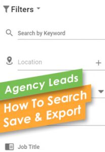 How to search save and export agency leads